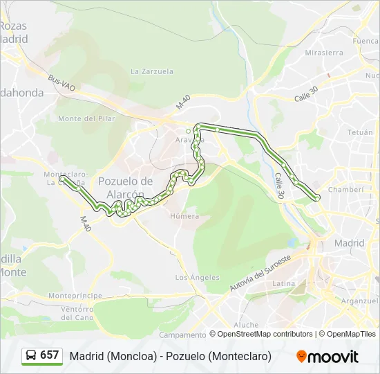 657 Bus Line Map