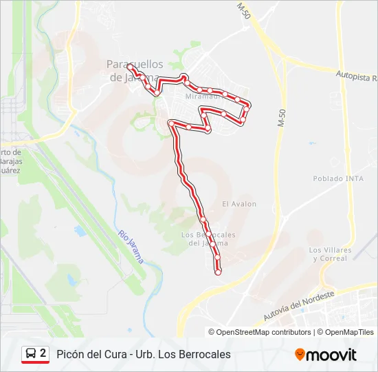 2 bus Mapa de línia