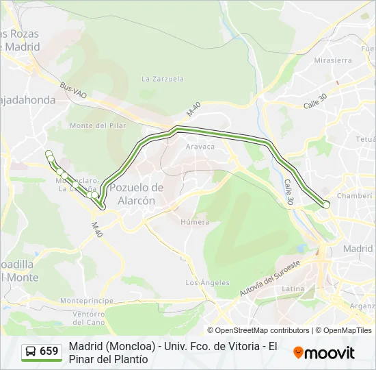 659 Bus Line Map