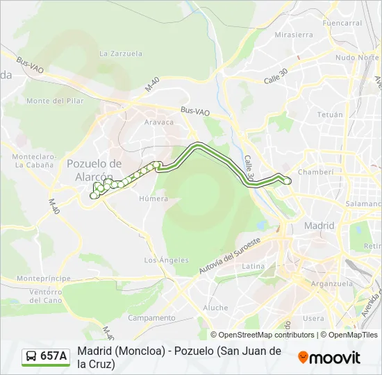 657A Bus Line Map