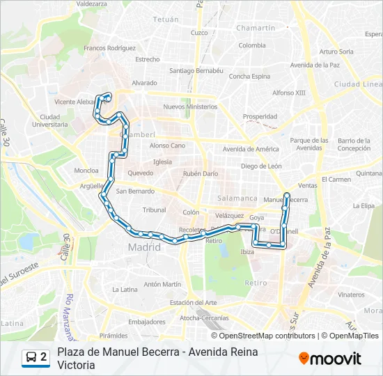 2 Bus Line Map