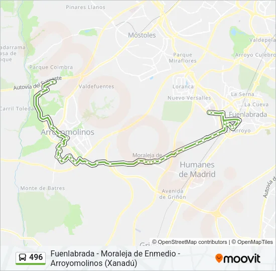 496 Bus Line Map