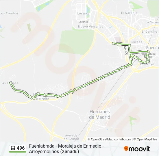 496 Bus Line Map
