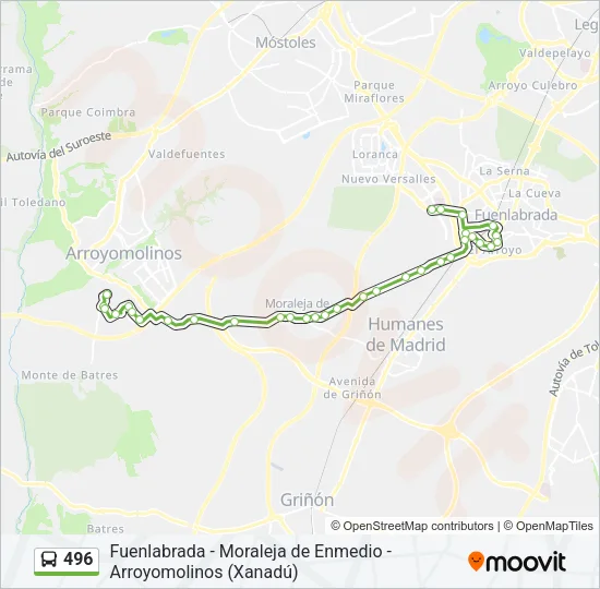 496 Bus Line Map