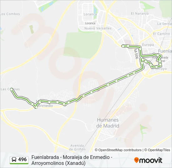 496 Bus Line Map