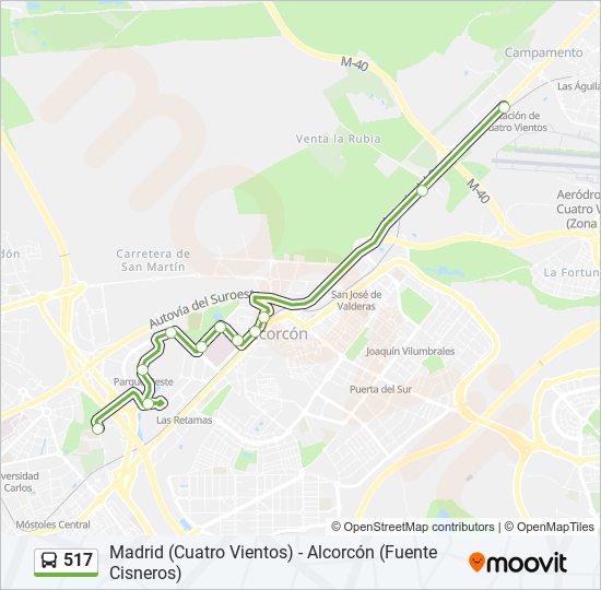 517 bus Line Map