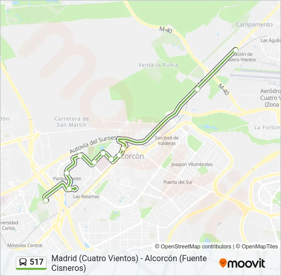 517 Bus Line Map