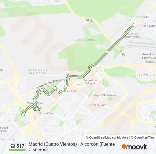 517 Bus Line Map