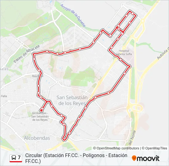 7 Bus Line Map