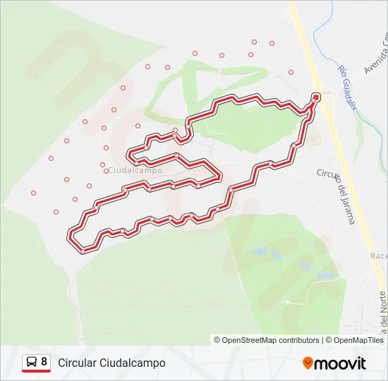 8 Bus Line Map