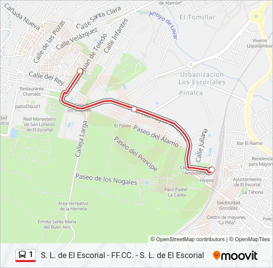 1 Bus Line Map