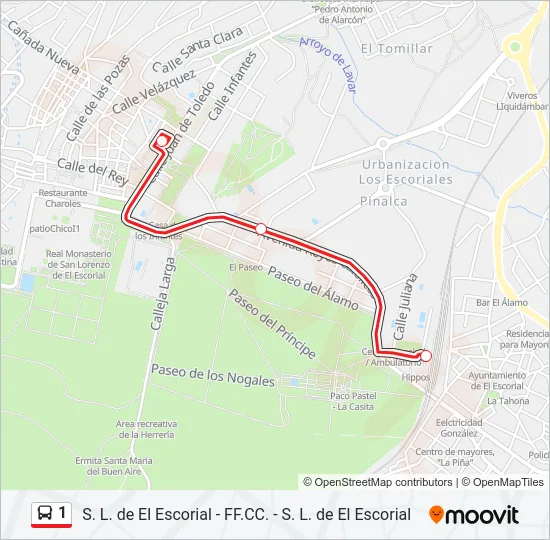 1 Bus Line Map