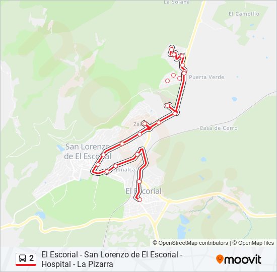 Mapa de 2 de autobús