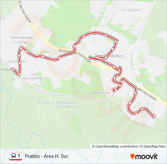 1 Bus Line Map