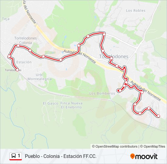 1 bus Line Map