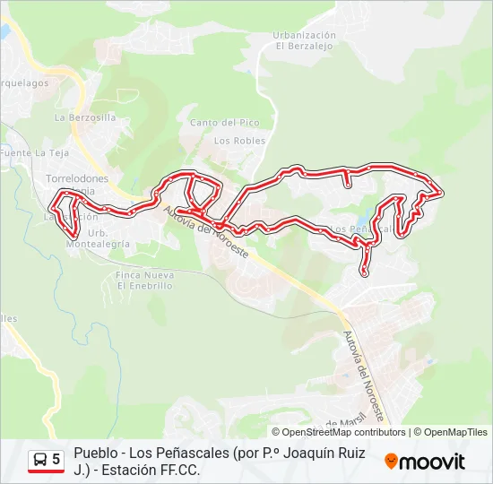 5 Bus Line Map
