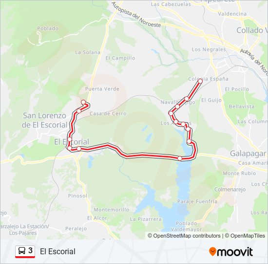 Mapa de 3 de autobús