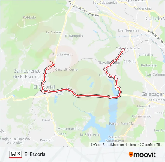 3 Bus Line Map
