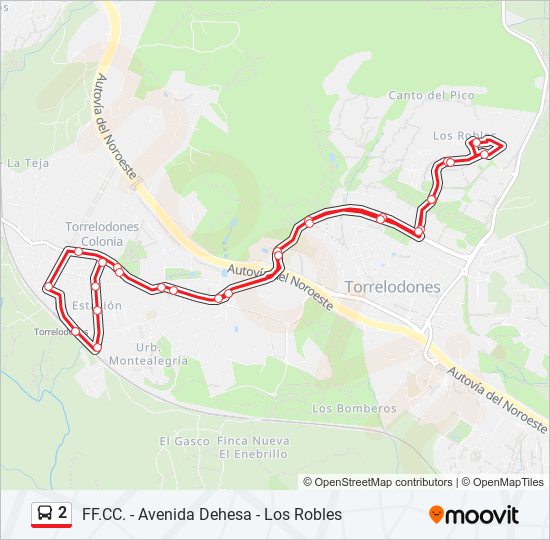 2 bus Line Map