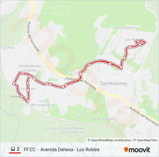 2 Bus Line Map