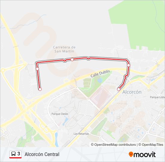 Mapa de 3 de autobús