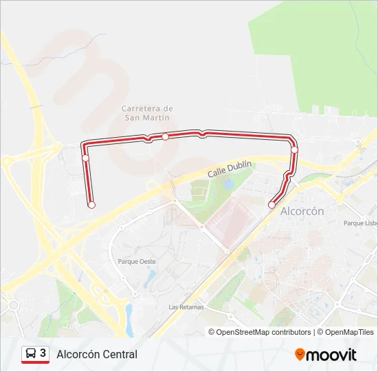 3 bus Mapa de línia