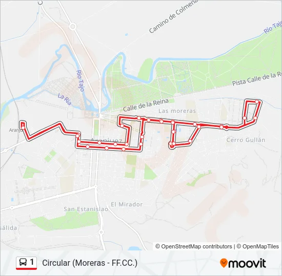 1 Bus Line Map