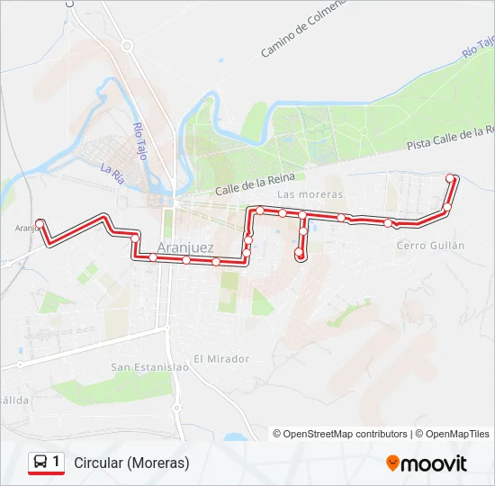 1 Bus Line Map
