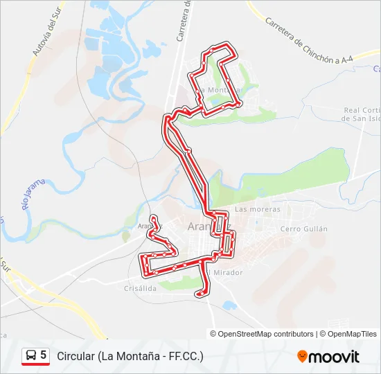5 Bus Line Map