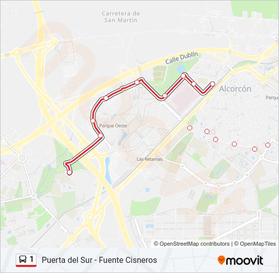 1 Bus Line Map