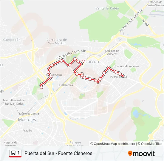 1 Bus Line Map