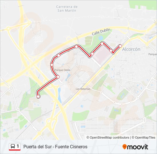 1 bus Line Map