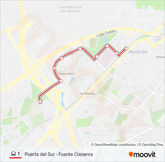 1 Bus Line Map