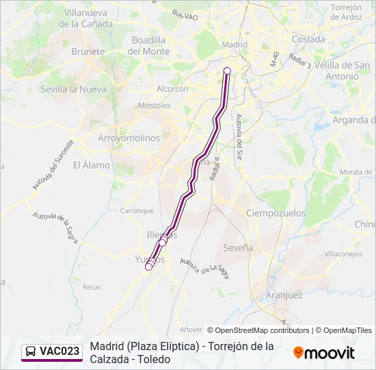VAC023 Bus Line Map
