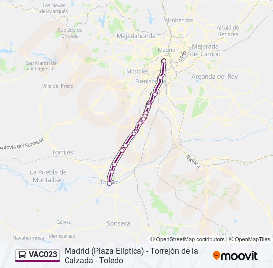 Mapa de VAC023 de autobús