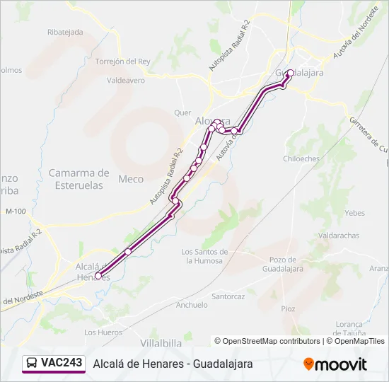 VAC243 Bus Line Map