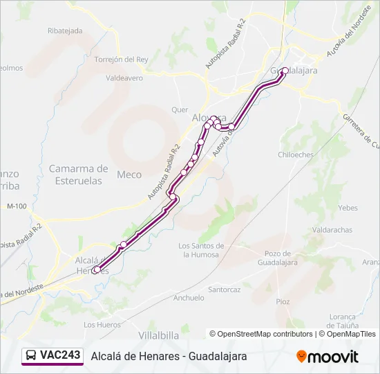 VAC243 Bus Line Map