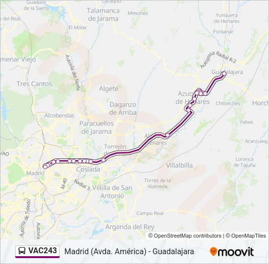 VAC243 Bus Line Map