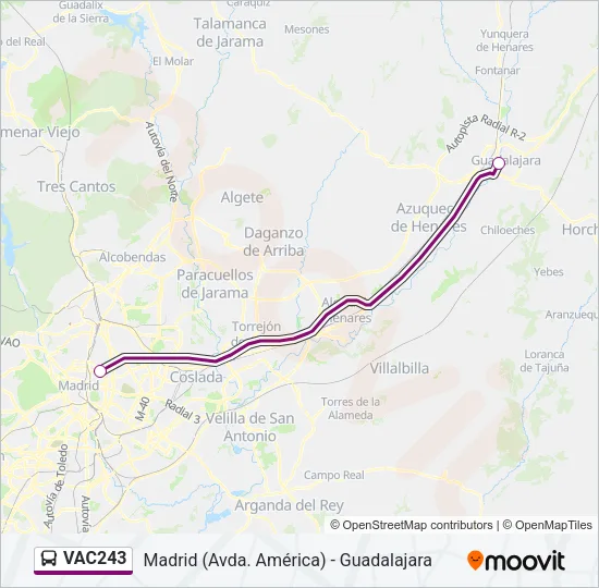 VAC243 Bus Line Map