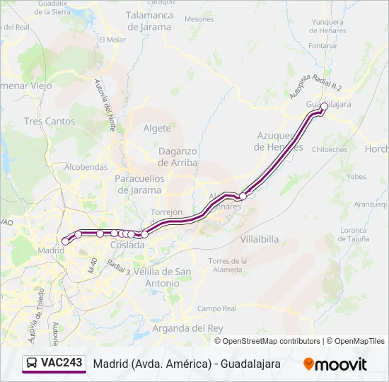 VAC243 Bus Line Map