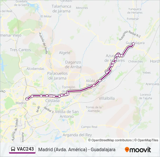 VAC243 Bus Line Map