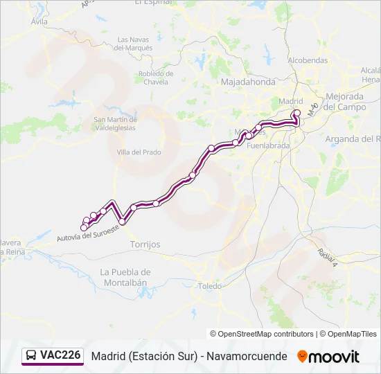 VAC226 Bus Line Map