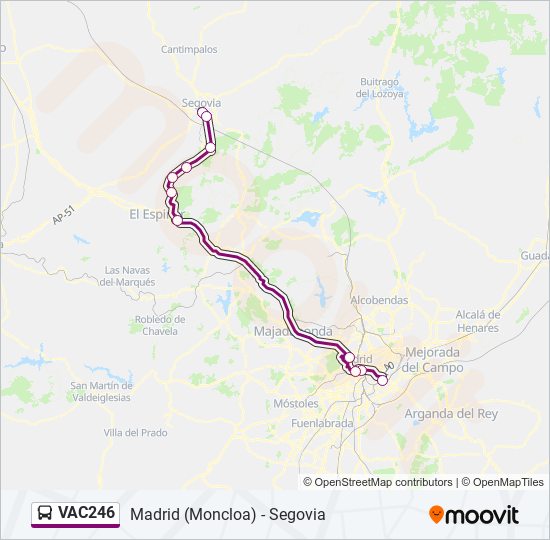 Mapa de VAC246 de autobús