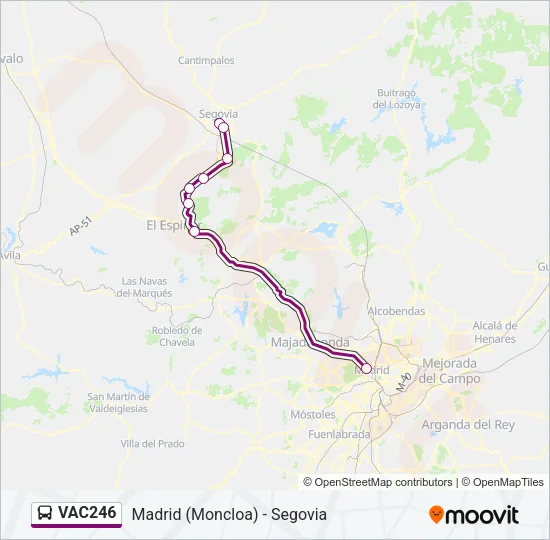 VAC246 Bus Line Map