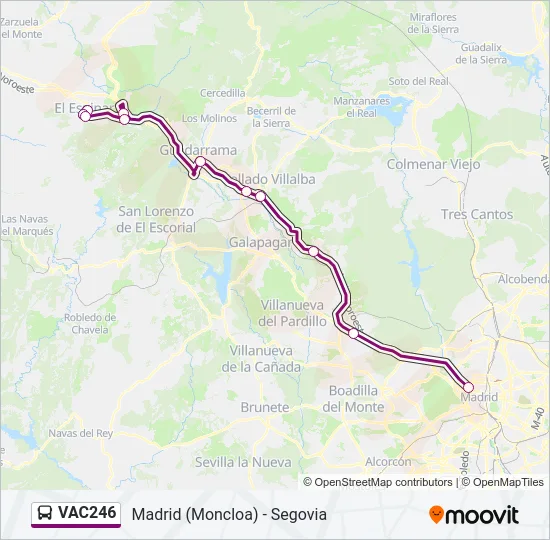VAC246 Bus Line Map