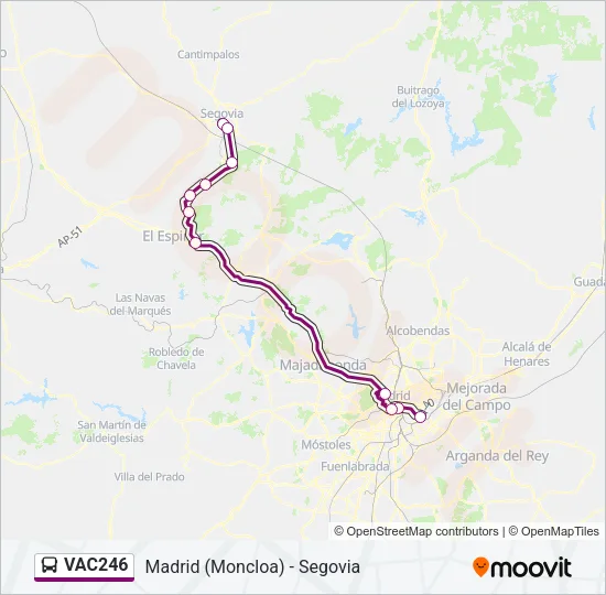 VAC246 Bus Line Map