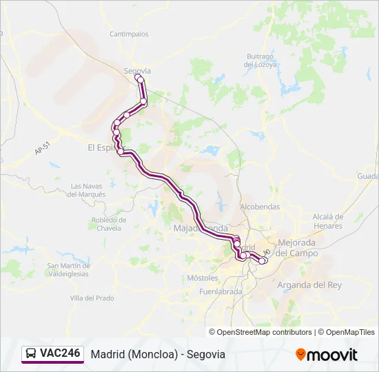 VAC246 Bus Line Map