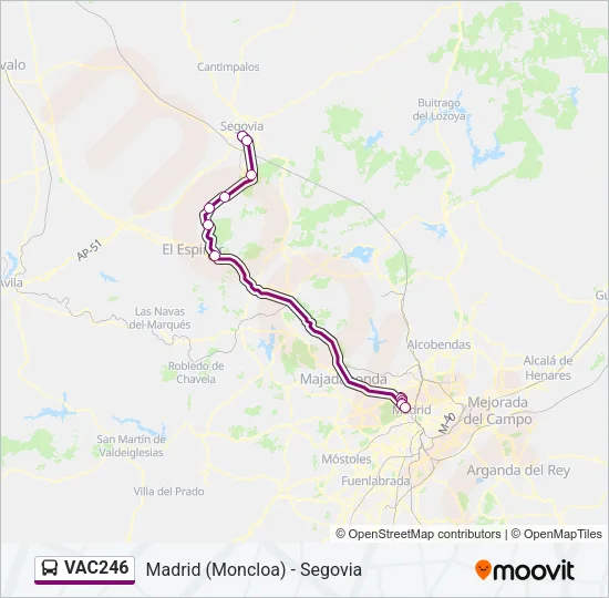 VAC246 Bus Line Map