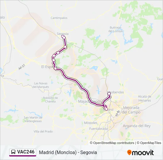 VAC246 Bus Line Map
