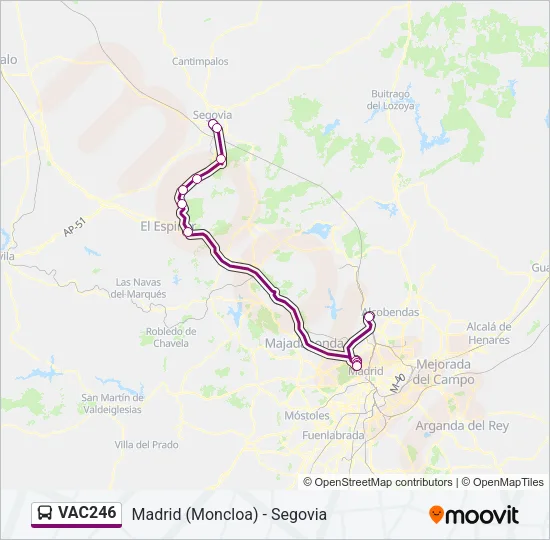 VAC246 Bus Line Map